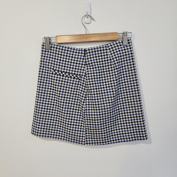 ZARA blue and white check gingham print skirt - Picture 5 of 5